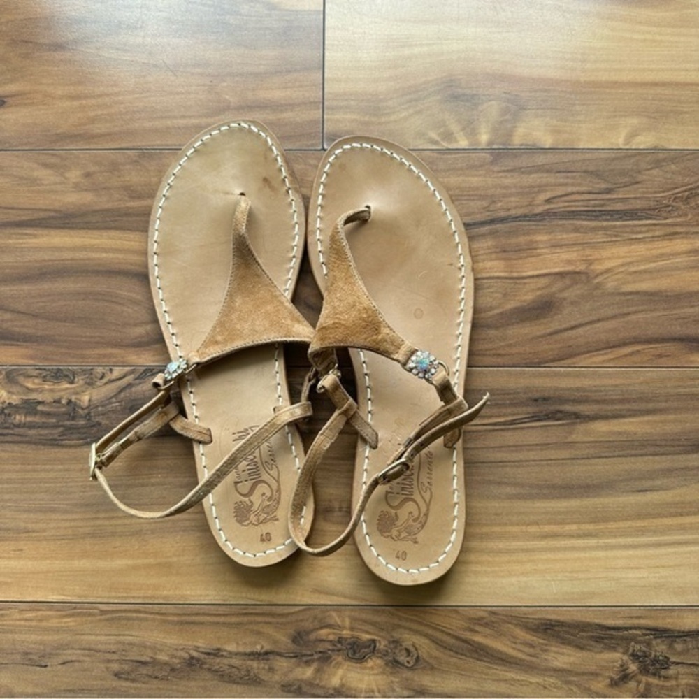Sandalie sinicalshi sorrento brown leather sandals